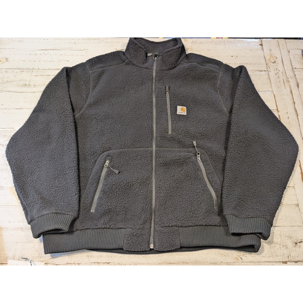 Carhartt Men's XL Relaxed Fit High-Pile Fleece Jacket Black  #104588 Rugged Fall